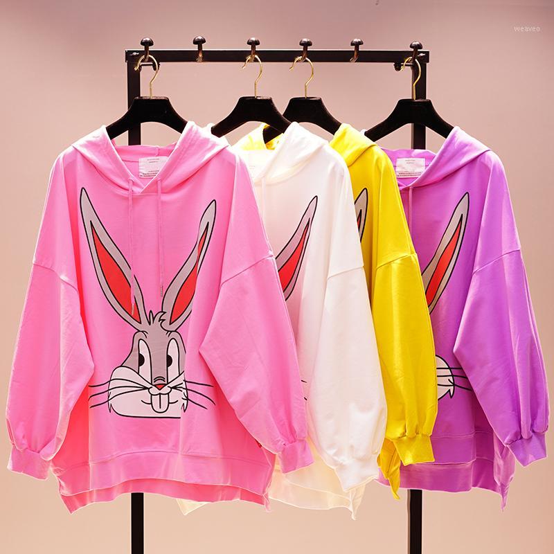

Student's Lovely Cartoon Animal Printed Hoodies Sleeve Plus Size Loose Jumper Korean Fashion Long Hooded Pullovers1, Black