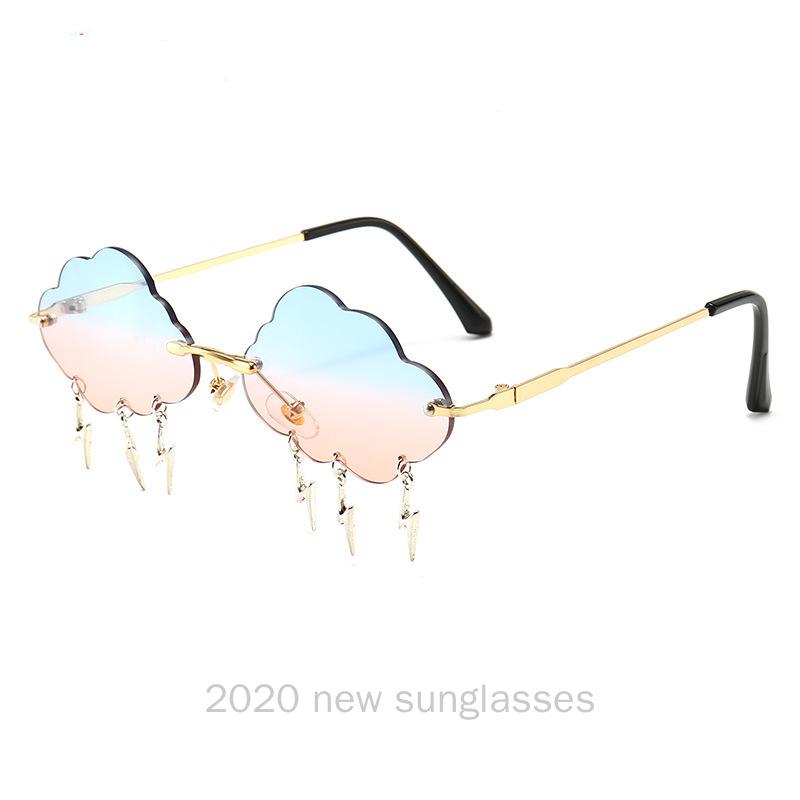 

MINCL/2020 New Rimless Sunglasses Women Clouds Sun Glasses Candy Colors Beach Sunglasses Shades UV400 NX