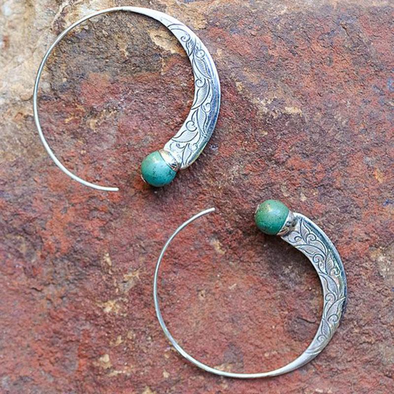 

Bohemian Women Earrings Vintage Ethnic Spiral Earrings for Women Capricorn Hoop Brincos Jewelry Lady Accessories L5J657