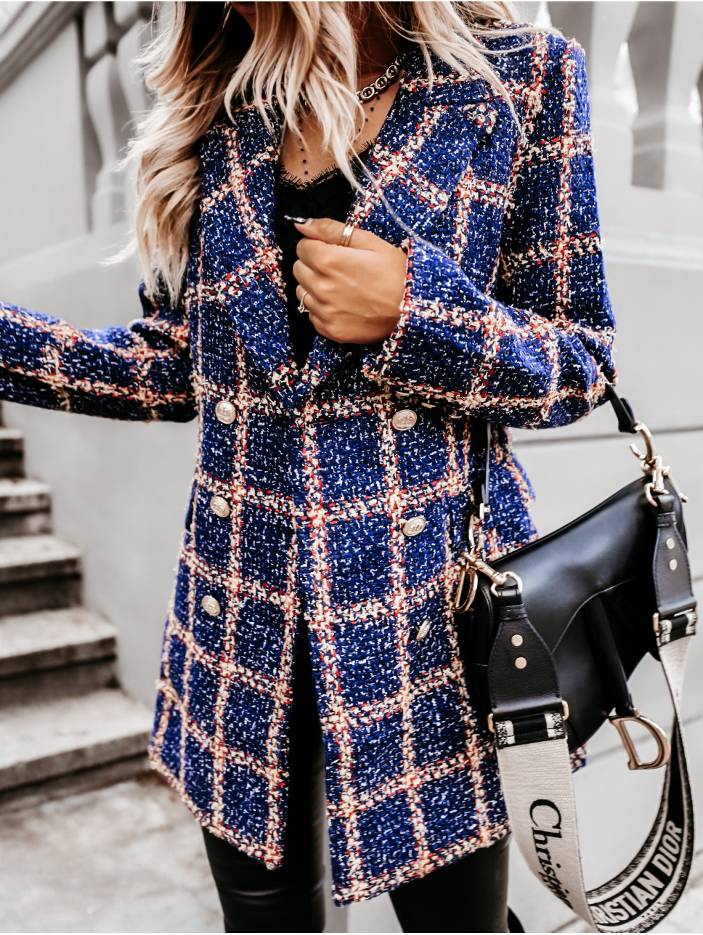 

Women Jacket Autumn and Winter Fashion New Woman Lapel Neck Slim Long Jackets European and American Style Womens Trench Coats Size -2XL, Black white