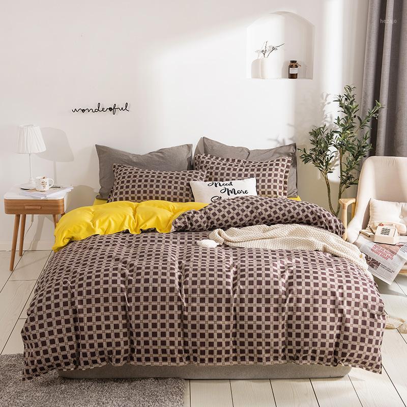 

2020 NEW ARRIVAL 3/4PCS Bedding Set Skin-friendly Bed Linen Comforter Duvet cover Flat Bed Sheet Pillowcase Home Textile1, 01