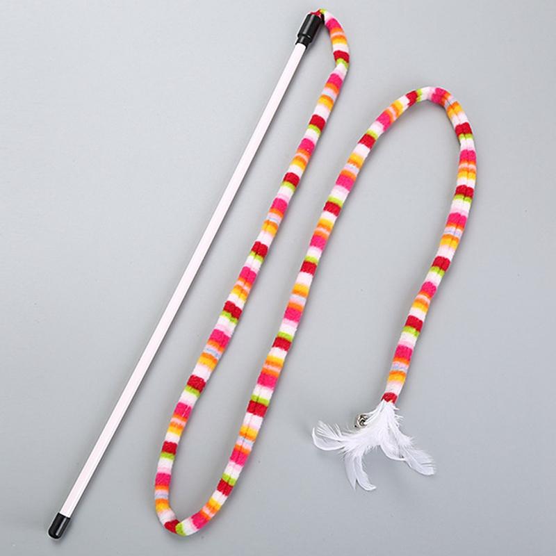 

1PC New Kitten Cat Pet Toy Chaser Stick Rainbow Streamer Interactive Play Fun Toys cat toys Small pet supplies supplies