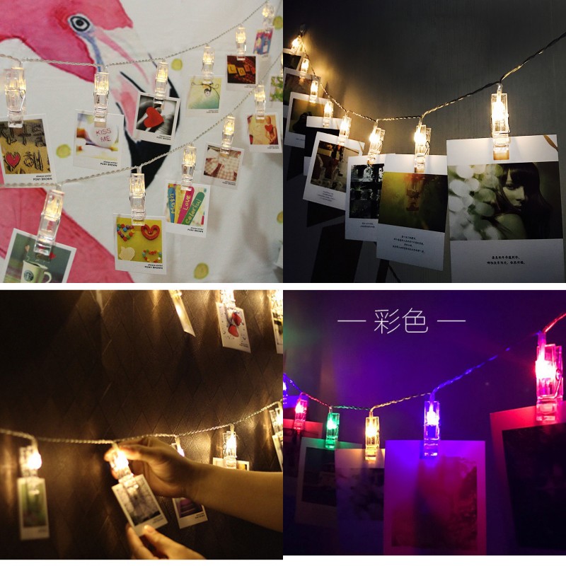 

Photo Folder Decorative Lamps Night Market Lamp String LED Battery Light Christmas Originality With Clip 8 3yl N2