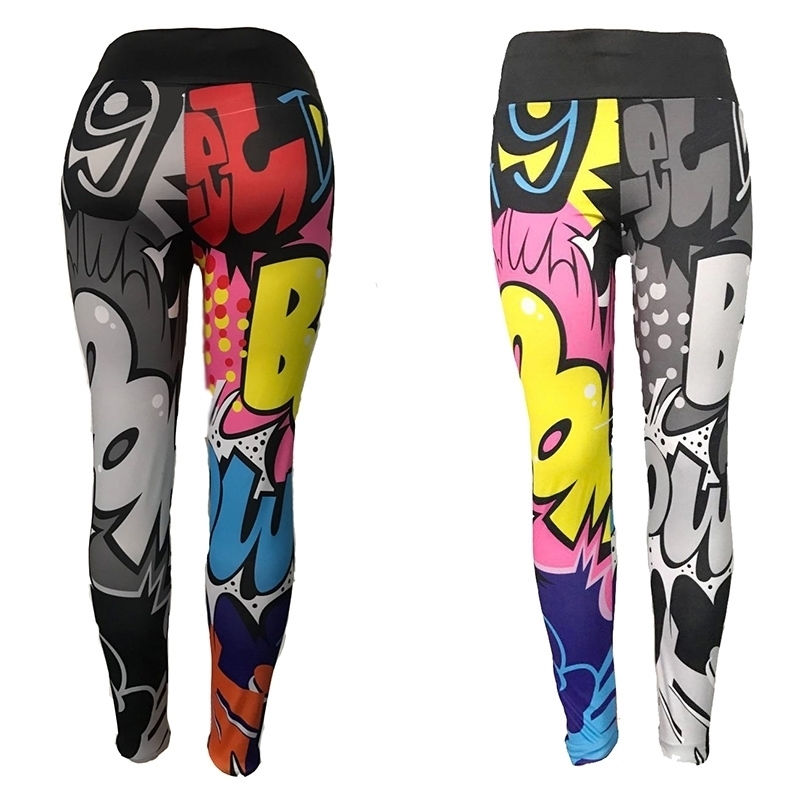 

IWUPARTY Cartoon Digital Printing Gym Booty Leggings Sport Yoga Pants Women Fitness Clothing Legging Sexy Push Up Running Tights Y200904, As picture show