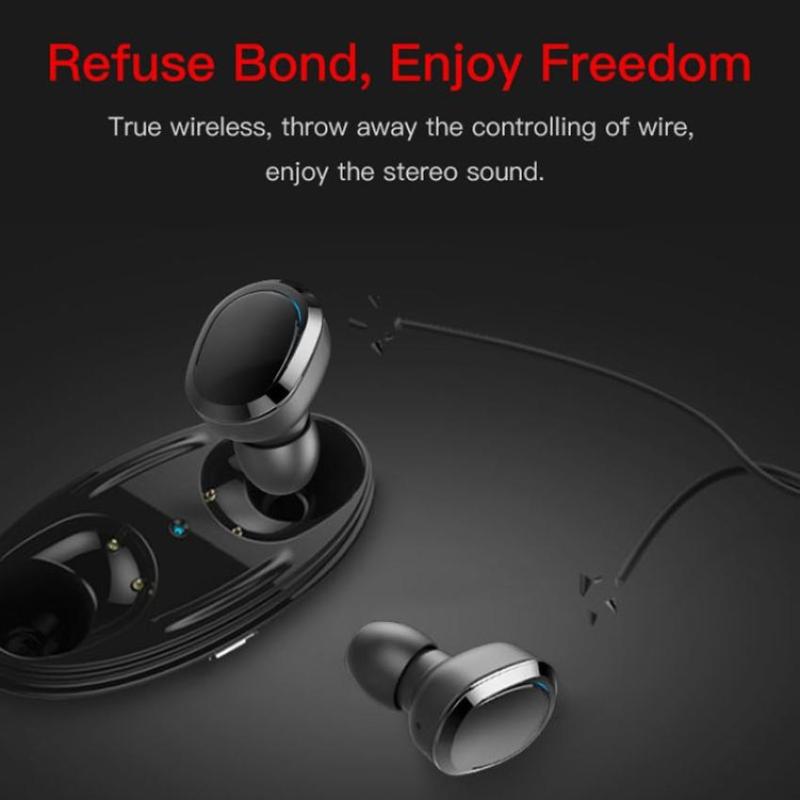 

Bluetooth Earphone True Wireless Earphones Fone De Ouvido Audifonos Sport Auriculares Handsfree Earbuds Noise Canceling Ecouteur, Black