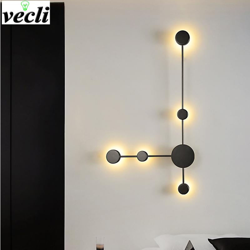

Modern LED wall lamp simple living room background wall lamp bedroom bedside Sconce creative hotel hall corridor lighting