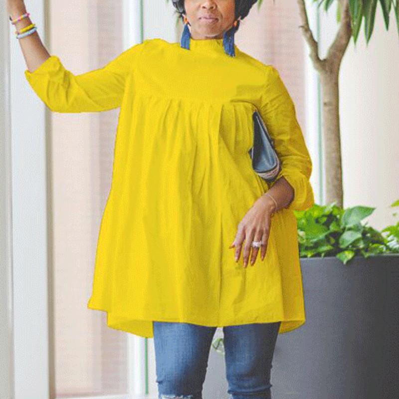 

Women Loose Long Sleeves Blouses Tops Casual Fashion Yellow African Fashion Plus Size XXXL Ladies Female Bluas New 2020 Black
