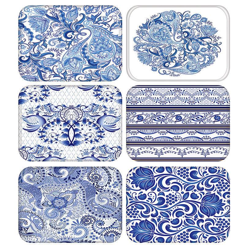 

Blue White Porcelain Kitchen Entrance Door Mat Coral Velvet Carpet Rubber Colorful Indoor Floor Mats Non-Anti-Slip Rug 48257, 2dd-48257-001