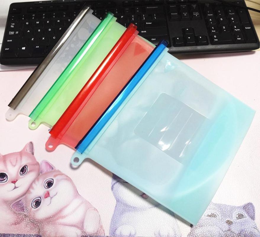 

1500ml Silicone Storage Bag Reusable Hangable Strip Seal Storage Bags Household Kitchen fruit Freezer Cooking Fresh Bags