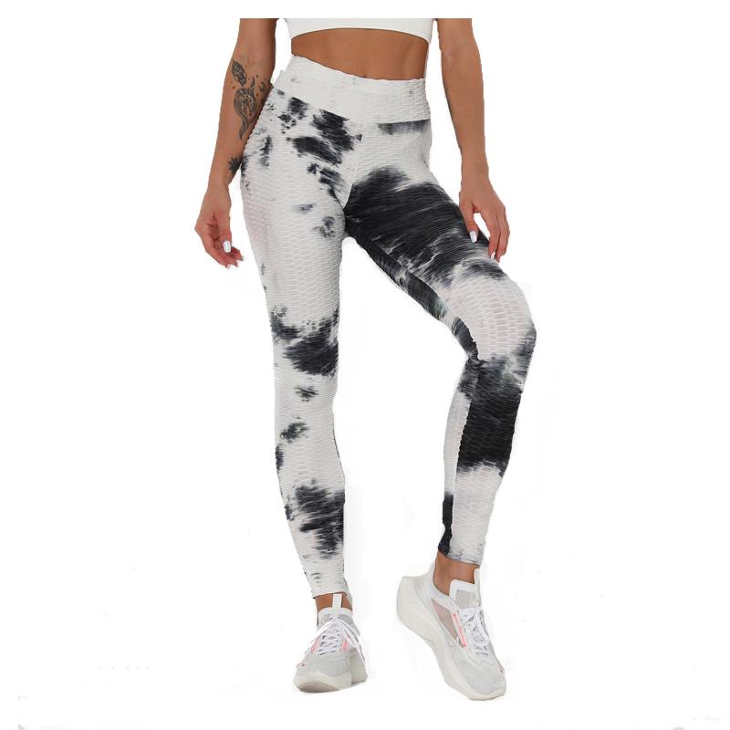 

Tie-Dyed Printed Booty Leggings Sports Womens Fitness Scrunch Bum Yoga Pants Workouts Tights Active Wear Honeycomb Bottoms #BL3, Blue