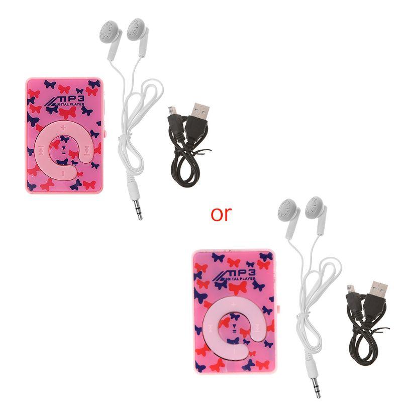 

Mini Clip Dot Circle Pattern Music MP3 Player Support TF Card + Mini USB Cable Earphone