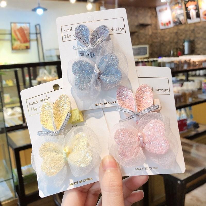 

2pcs Candy Color Fabric Sequin Ear Bow Hair Clips Set For Princess Girls Hairpins Birthday Party Gift Kids Headwear1, Pink