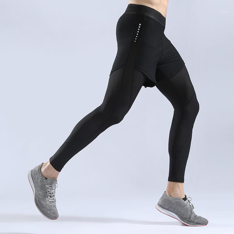 

Mens Tights Leggings Compression Pants Running Tight Two Pieces Jogging Training Trousers Basketball Fitness Gym Sports Clothing1, Black running tights
