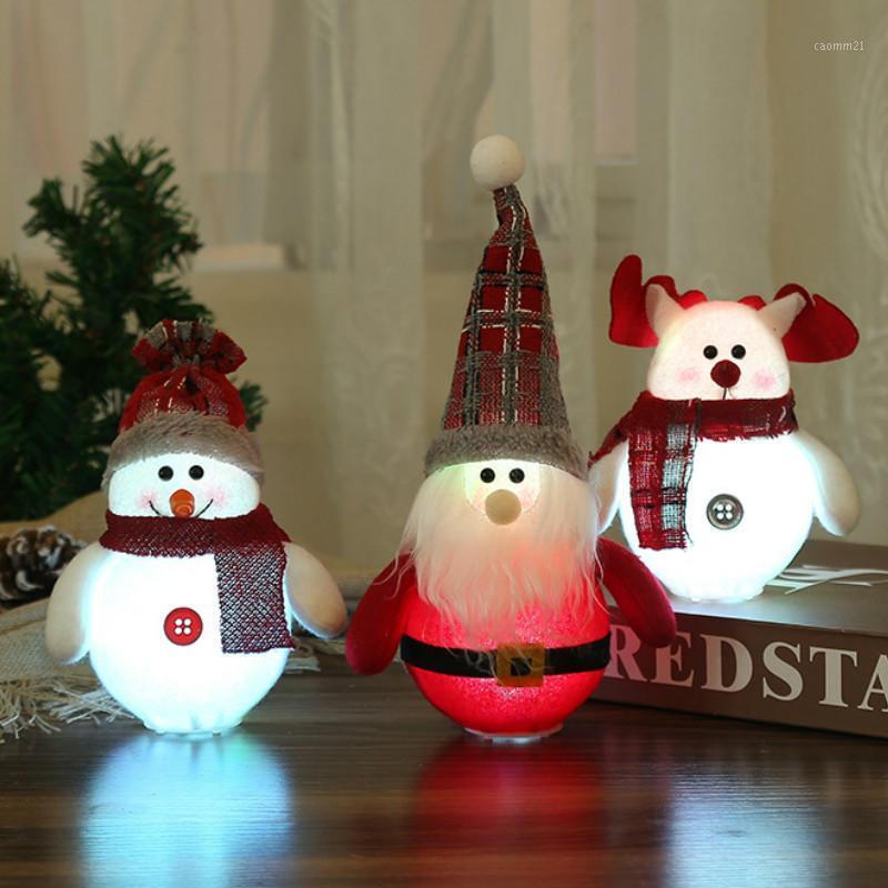 

2021 Christmas Decorations LED Santa Claus Snowman Deer Creative New Luminous Xmas Tree Pendant Gnome Gifts Ornaments Decoration1