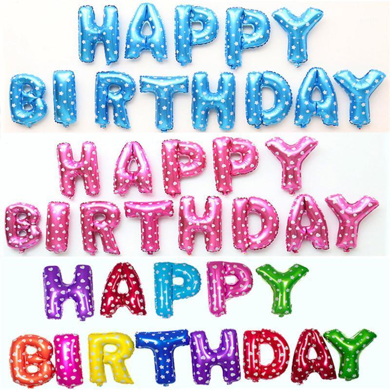 

13Pieces/Set Silver Gold Foil Letter Balloons 16inch Happy Birthday Party Decorations Kids Balloons Event Baloon Supplies Ballon1