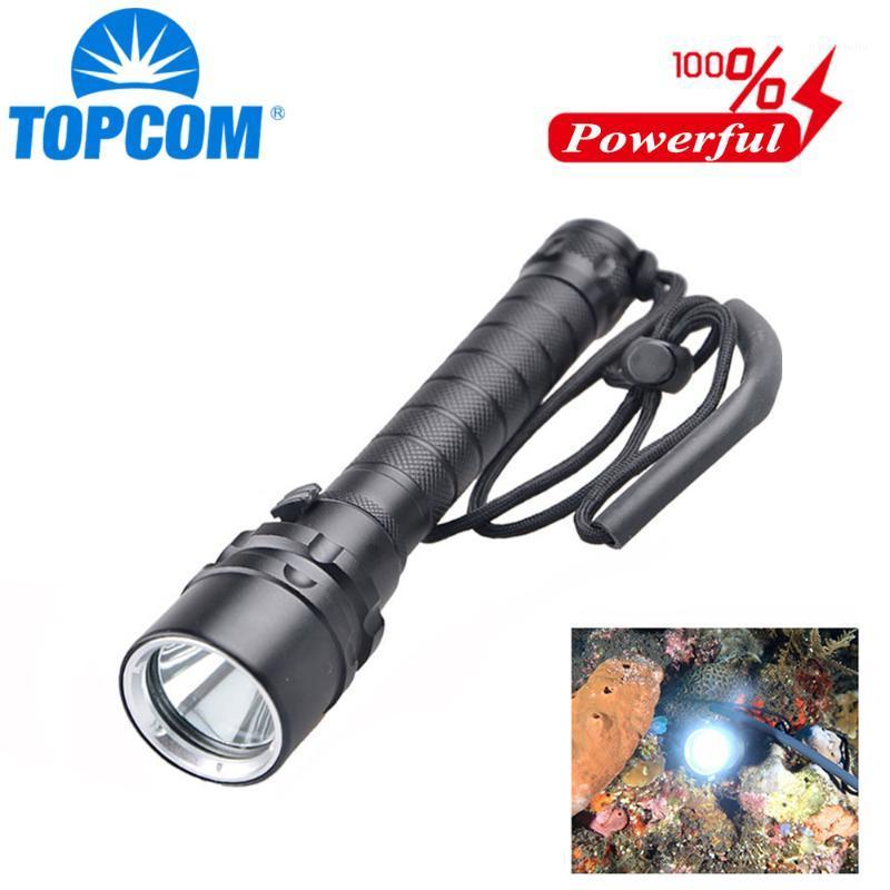 

TOPCOM Diving Torch Underwater Powerful Diver Light Waterproof Hard Light 18650 Battery Lamp1