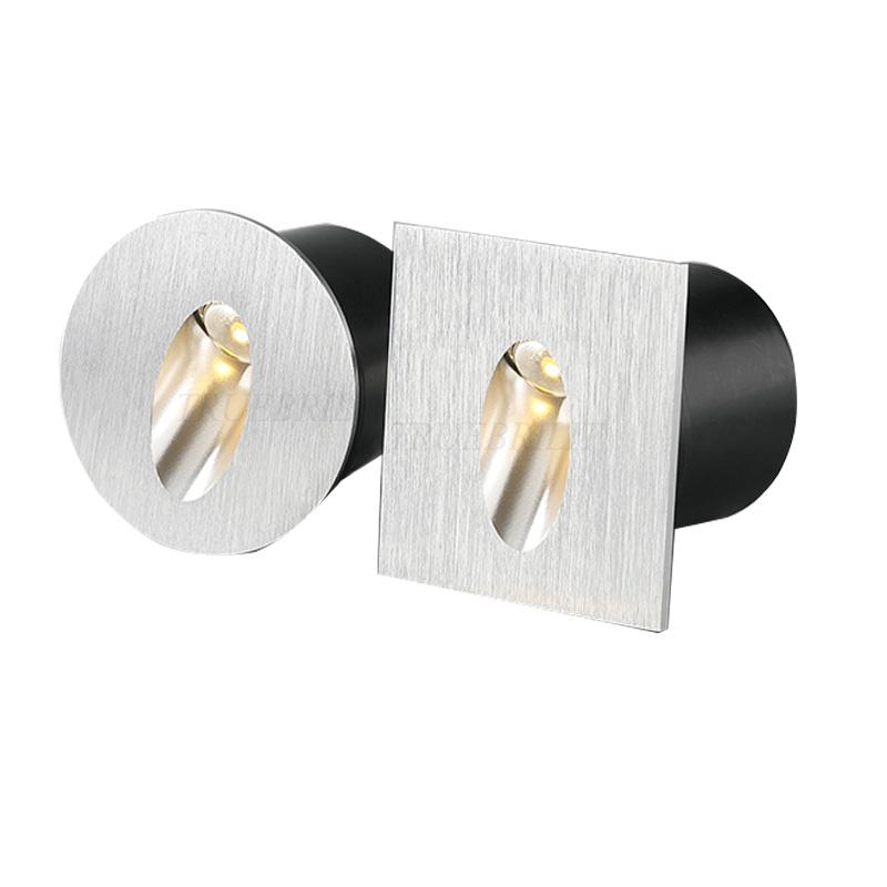 

LED Stairs Lamp Recessed Wall Lamp Square LED Step Porch Pathway light 1W Basement Bulb AC 100-245V