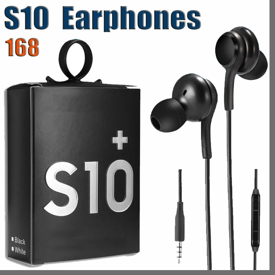 

168D High Quality OEM Earbuds S10 Earphones Bass Headsets Stereo Sound Headphones With Volume Control for S8 S9 PK S6 S8 Earphone, Black