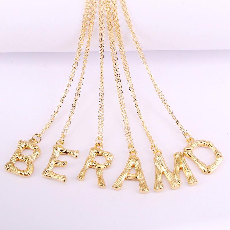 

6PCS, Fashion Metal Filled Letter Pendant Charm Top Quality Necklaces