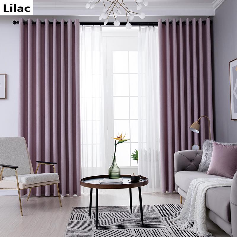 

Modern Blackout Curtains for Living Room Bedroom Solid Blinds Window Curtain Treatment Ready Made Finished Drapes Home Decor, Purple pink