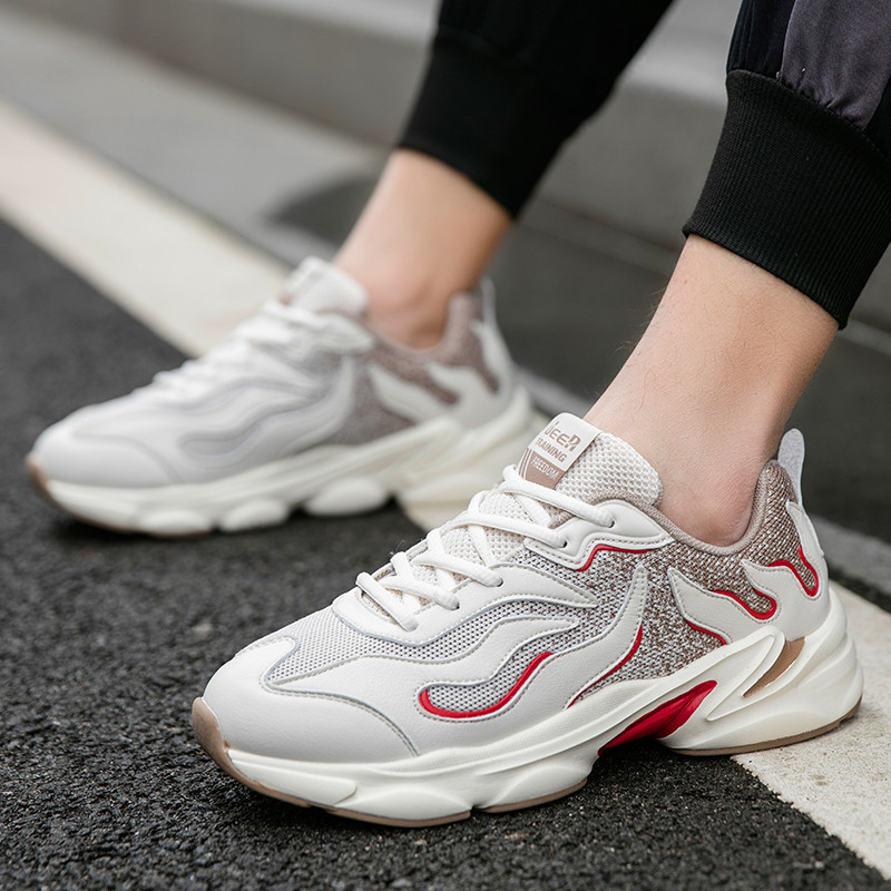 

2020 moda vero clssico dos homens malha respirvel esportivos casuais sapatos masculinos tnis de corrida zapatos, Black