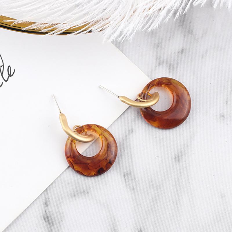 

AENSOA 2020 New Cute Acrylic Round Drop Earrings For Women Acetate Circle Dangle Earrings Party Jewelry Gift Wholesale 4 Colors