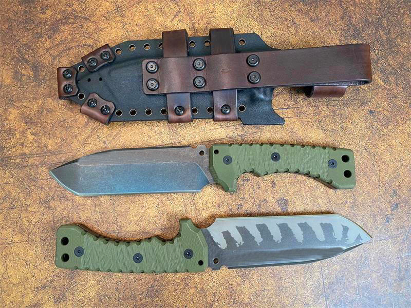 

Outdoor Survival Straight Knife Z-Wear Tanto Point Blade Full Tang Green G10 Handle Fixed Blades Tactical Knives With Kydex