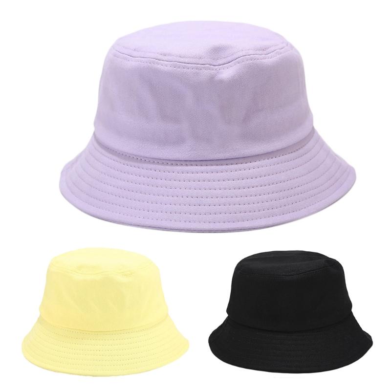 

3Pcs Korean Women Men Summer Sunscreen Bucket Hat Sweet Plain Macaron Candy Color Student Hip Hop Packable Fisherman Cap