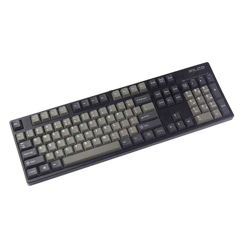 

Cherry Profile Double Shoot ABS Keycaps For Filco 104 Keys Cherry Mx Switch Mechanical Gaming Keyboard Grey Black Color Key Caps