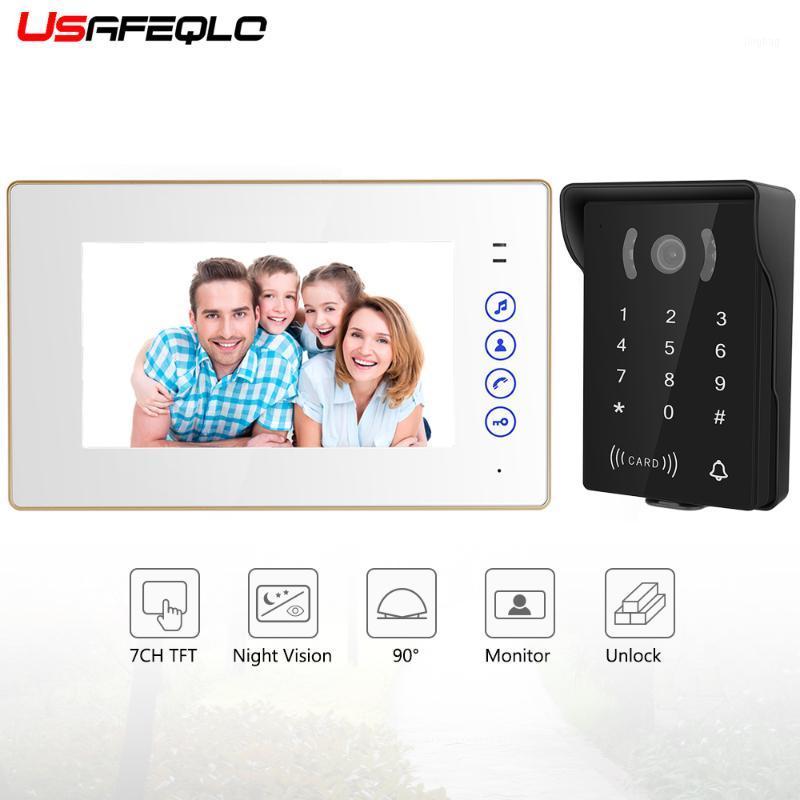 

USAFEQLO 7'' TFT LCD Wired Video Door Phone Visual Video Intercom Speakerphone Intercom System With Waterproof Outdoor IR Camera1