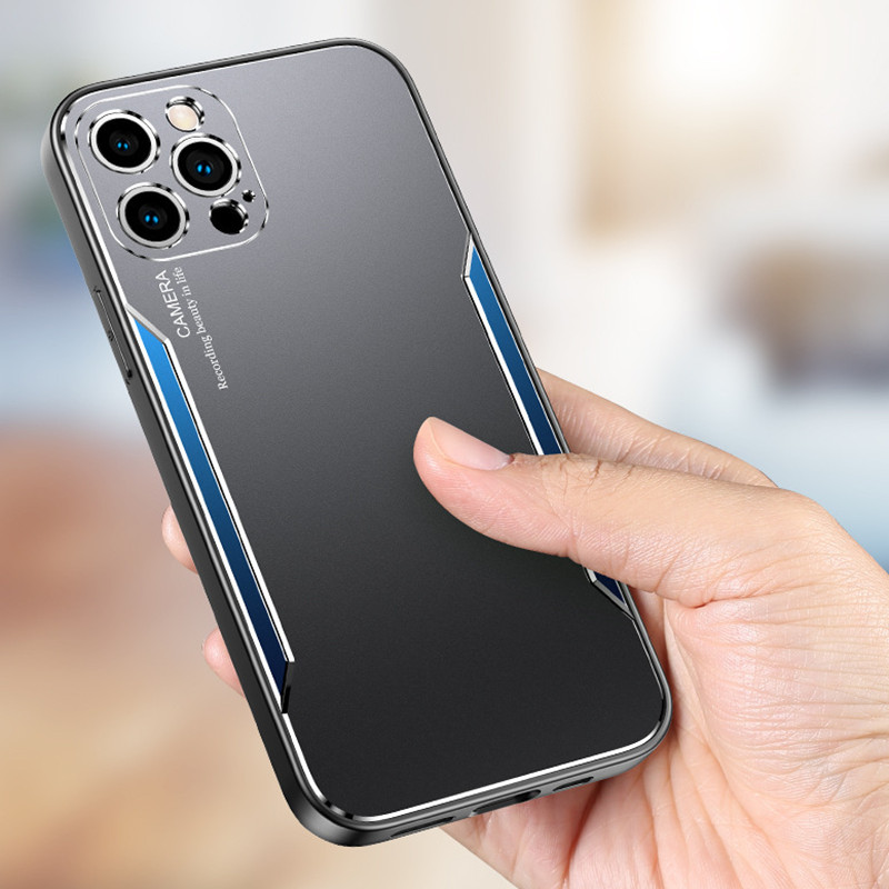 

Metal Blade Cell Phone Cases Shell Case Cover for iPhone 13 12 Mini 11 Pro Max Xr X Xs 7 8 6S Plus, Gold