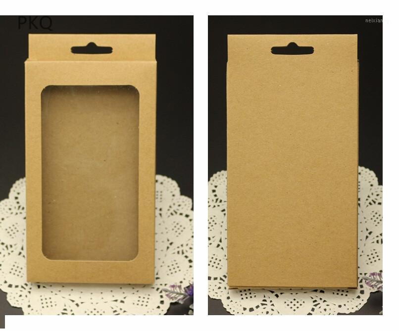 

20pcs/lot white Window box,black card set box, brown mobile phone case box,kraft paper box with window,phone case packaging1