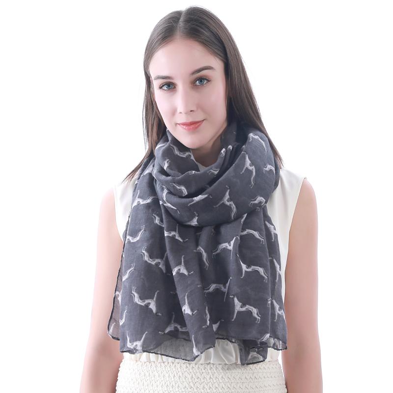 

Greyhound Dog Puppy Print Women's Scarf Shawl Wrap Soft Lightweight for All Seasons, Blue;gray