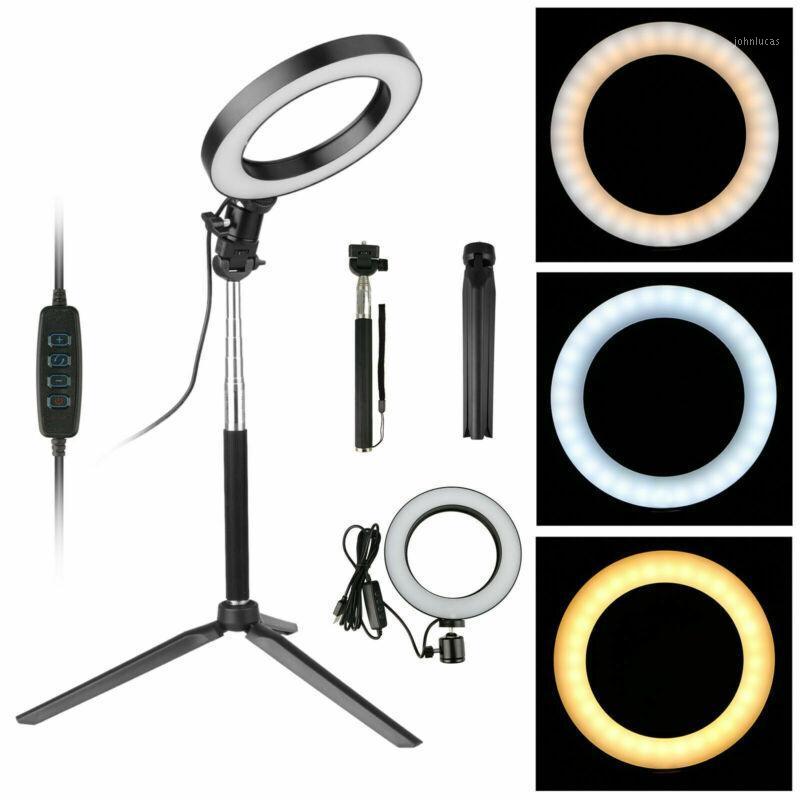 

LED Ring Light Studio Photo Video Dimmable Lamp Tripod Stand Selfie Stick Kit USB Plug LED SMD Ring Fill Light 3E111