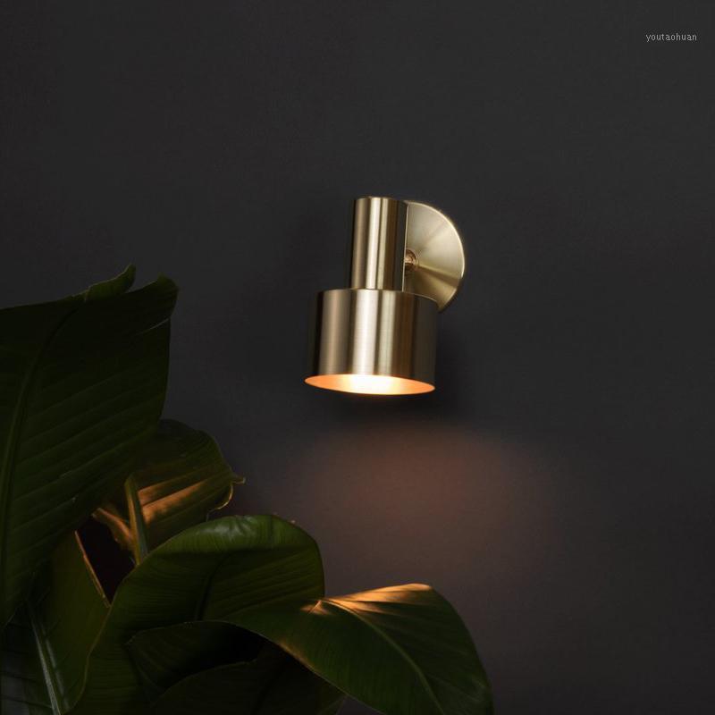 

Modern Copper Wall Sconce Lamps Rotatable Brass Wall Lights for Bedroom Livingroom E27 Home Decorated vintage Light Fixture1
