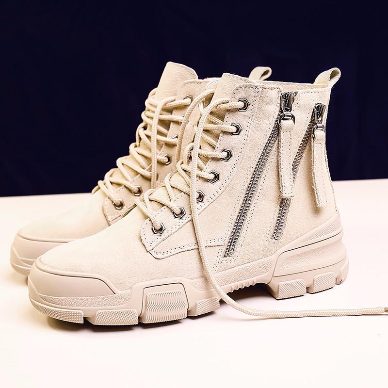 

Mori literary retro women's casual short boots European American style soft bottom mouth flat bare boots botas feminina A4-78, Beige