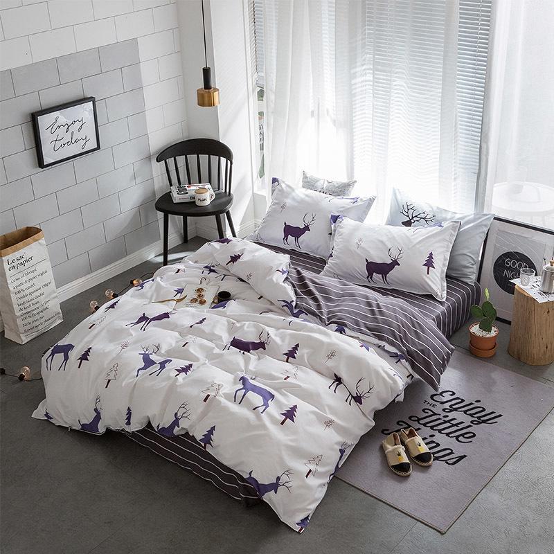 

Stylish Simplicity Christmas Elk Striped Cartoon 3/4pcs Bedding Sets Contain Duvet Cover Bed Sheet Pillowcase20, 23