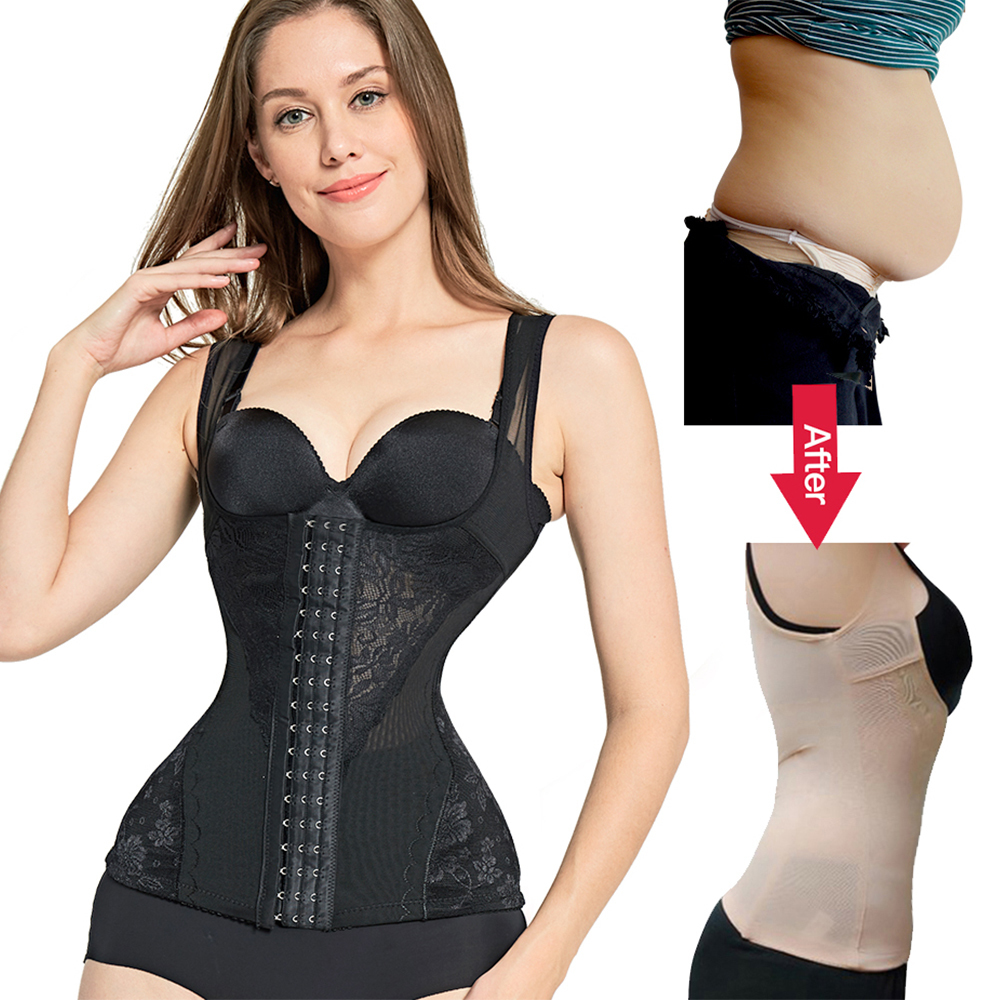 

Waist trainer womans shaper corrective underwear slimming sheath shaper corset modeling strap body colombian girdles shapewear 201106, Black b