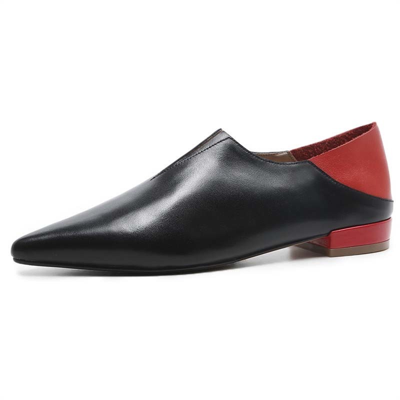 

Morazora 2020 fashion come new genuine leather mules low heels pointed to high quality women's leisure shoes, Beige