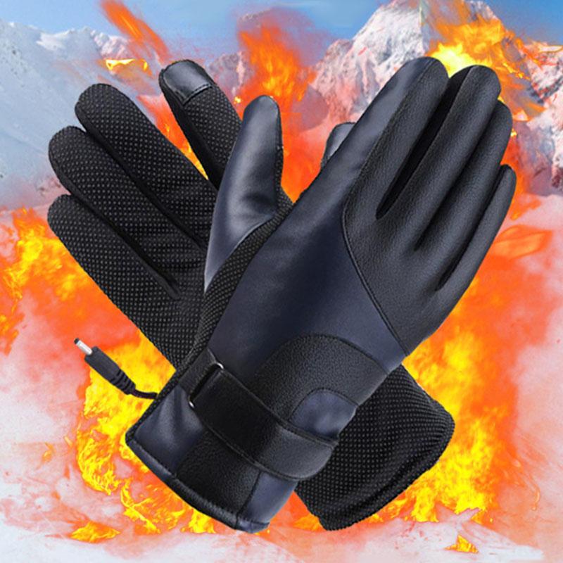 

Winter Heated Gloves Warmer Electric Thermal Gloves Cycling Motorcycle Bicycle Skiing Unisex ON/OFF Switch With LED, 72v