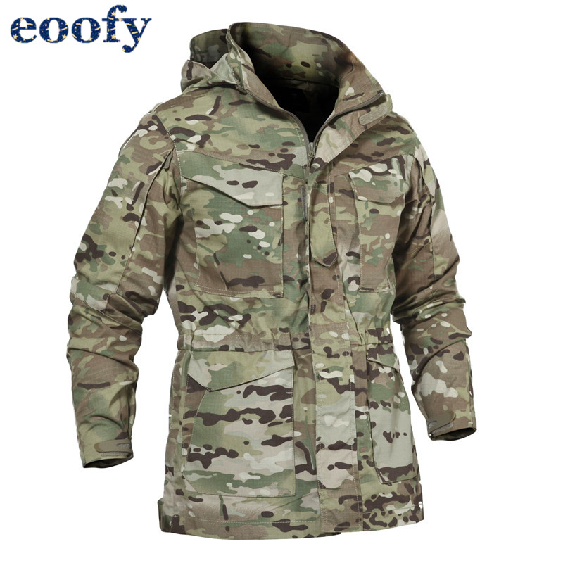 

Men Tactical Jacket Spring Autumn US Army Military Field Trench Coats Hoodie Windbreaker kg-1216, Cp