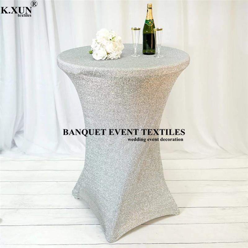 

1pcs Sold Shiny Sequin Spandex Table Cloth Cocktail Table Cover For Wedding Event Party Decoration, Red
