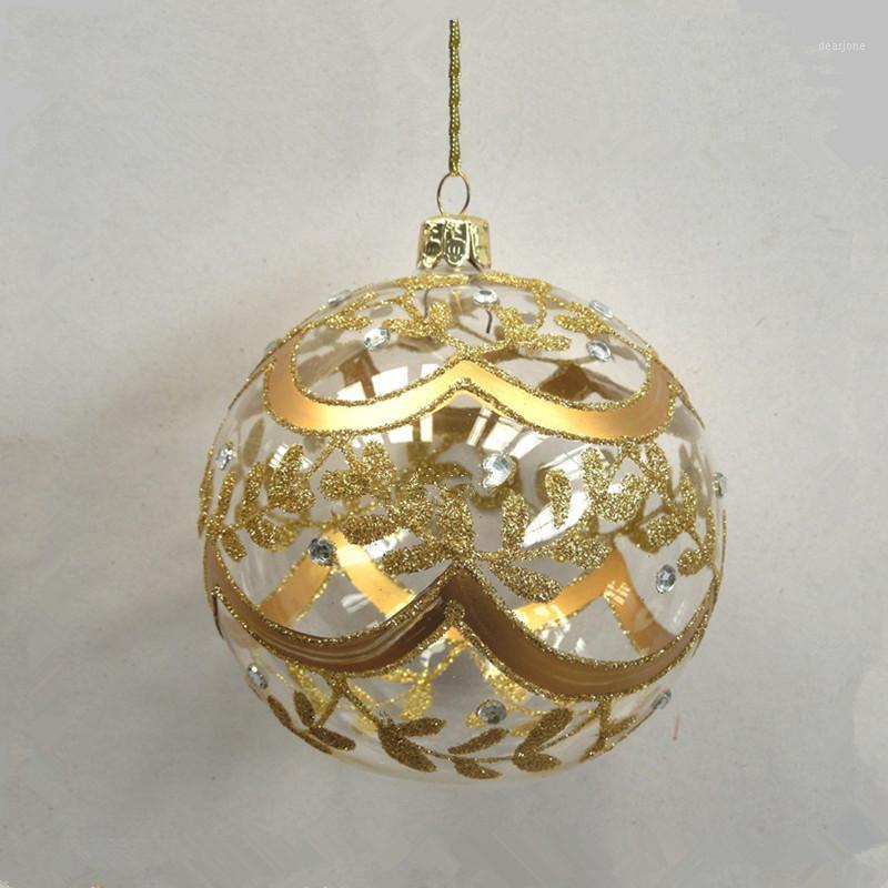 

2pcs/pack Diameter=15cm Middle Size Hand Painting Hanging Glass Globe Silver Gold Drawing Christmas Glass Pendant Festival1