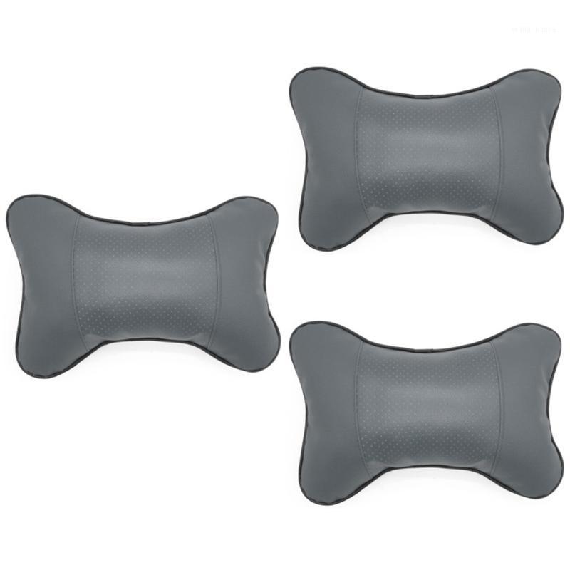 

Seat Cushions 3pcs Car Neck Pillow Breathe Auto Head Support Rest Cushion Headrest (Grey)