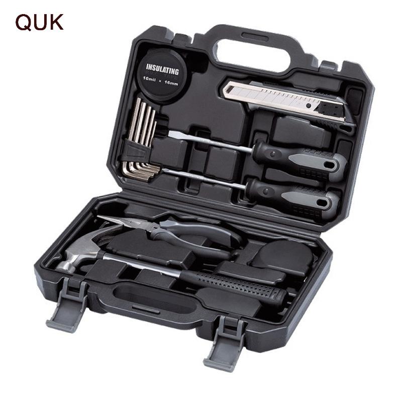 

QUK Multifunctional Tools Set Allen Key Wire Cutting Pliers Screwdriver Bits Hammer Household Multitool Repair Hand Toolbox
