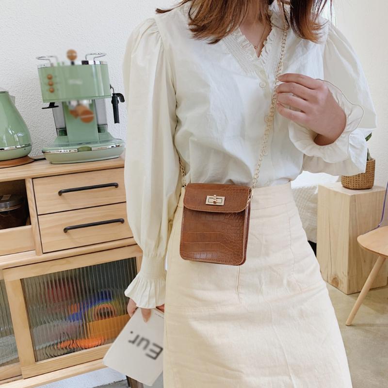 

Women Animal Pattern Chain Hasp Messenger Bag Phone Bag Hand Shoulder Women New Korean Texture Messenger Winter, Sky blue