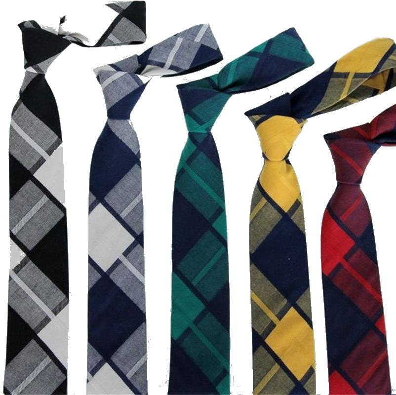 

Bow Ties Plaid Necktie Unisex 6cm Leisure Cotton For Men Women Skinny Business Student Neck Tie Check Jacquard Red