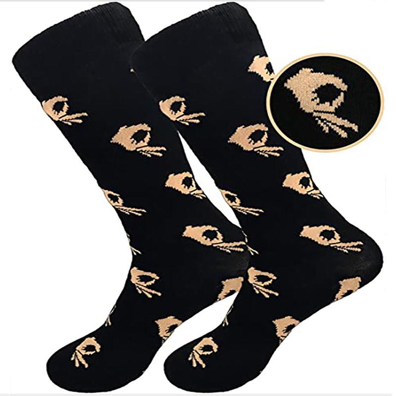 

2021 New Fashion Men's Socks OK Gesture Creativity Pattern Autumn Casual High Elastic Cartoon Mid Tube Sports Compression Socks, Sjm058-5