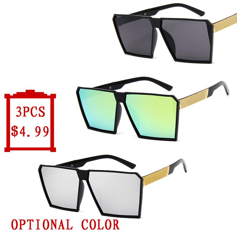 

GUVVI 3pcs Fashion Square Sunglasses Women Vintage Men Mirror Color Film Mercury Luxury Sun Glasses Okulary UV400 Drop shipping