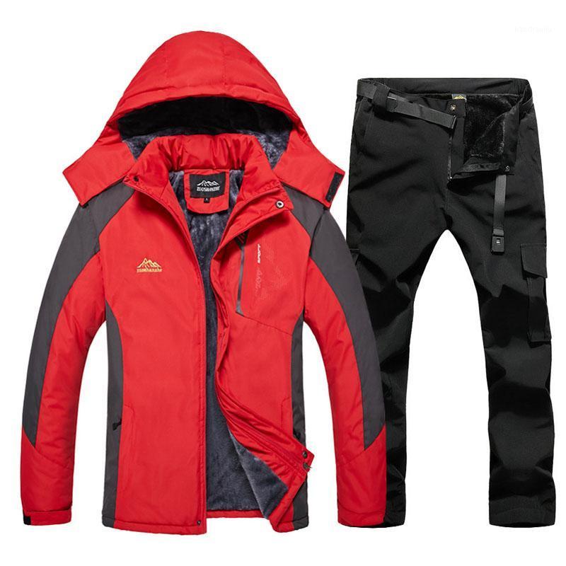

2020 Winter Ski Suit For Men Waterproof Windproof Super Warm Thermal Fleece Snow Coat Men Snowboard Jacket And Pants Sets Brands1, Black pant